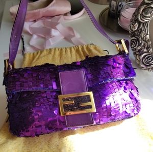 💜FENDI💜 PURPLE/HOLD BEADED  BAG